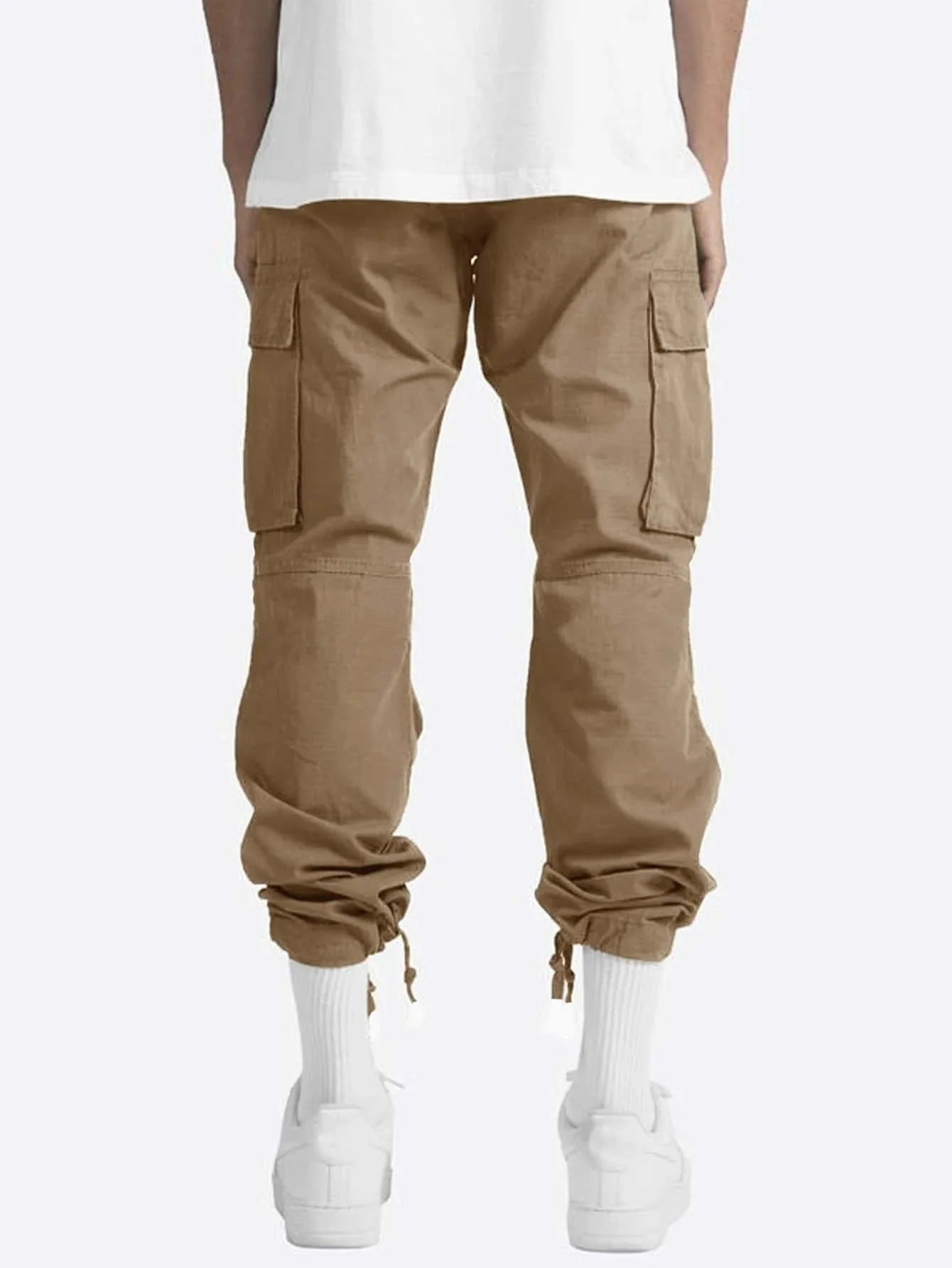 Spring and Summer New Men's Overalls Fashion Drawstring Multi-pocket Casual Pants