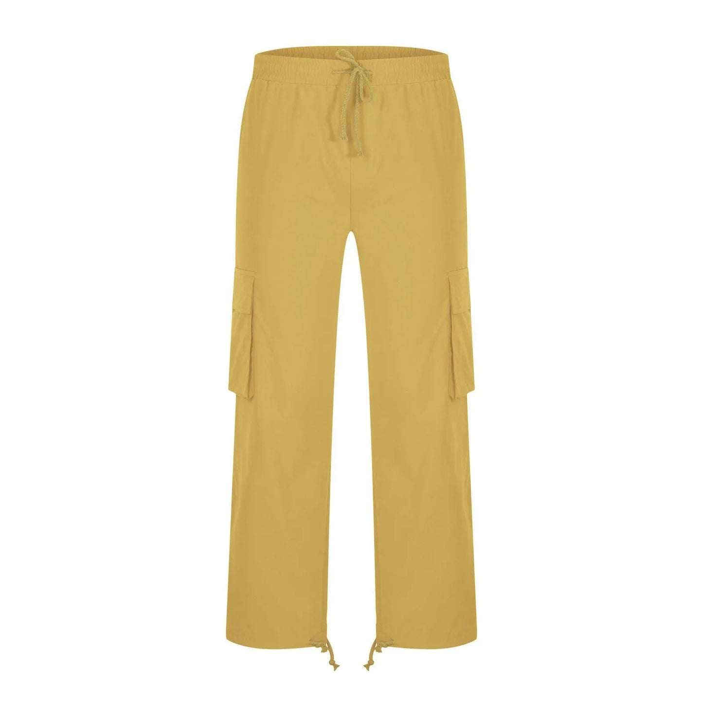Spring and Summer New Men's Overalls Fashion Drawstring Multi-pocket Casual Pants