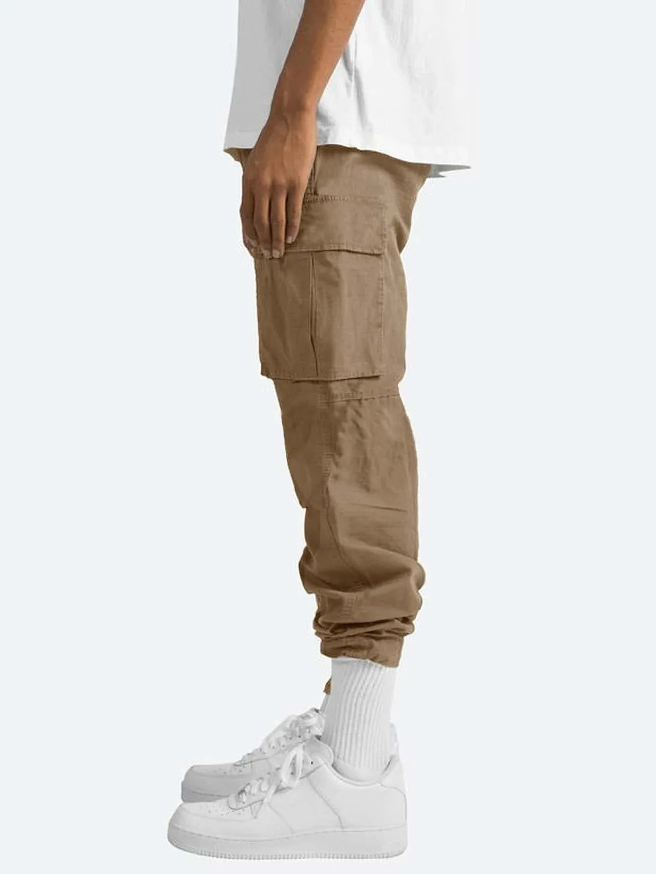 Spring and Summer New Men's Overalls Fashion Drawstring Multi-pocket Casual Pants