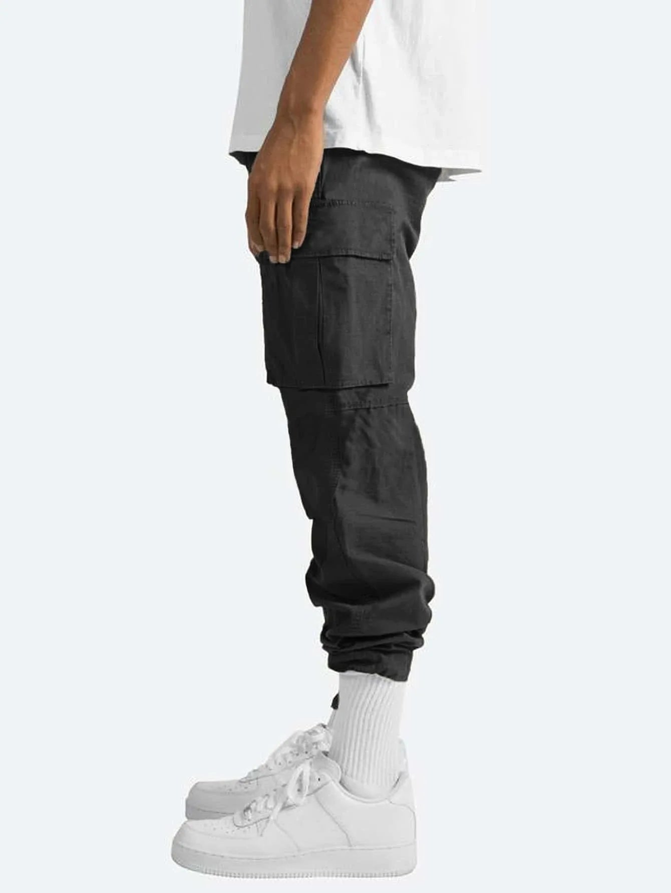 Spring and Summer New Men's Overalls Fashion Drawstring Multi-pocket Casual Pants