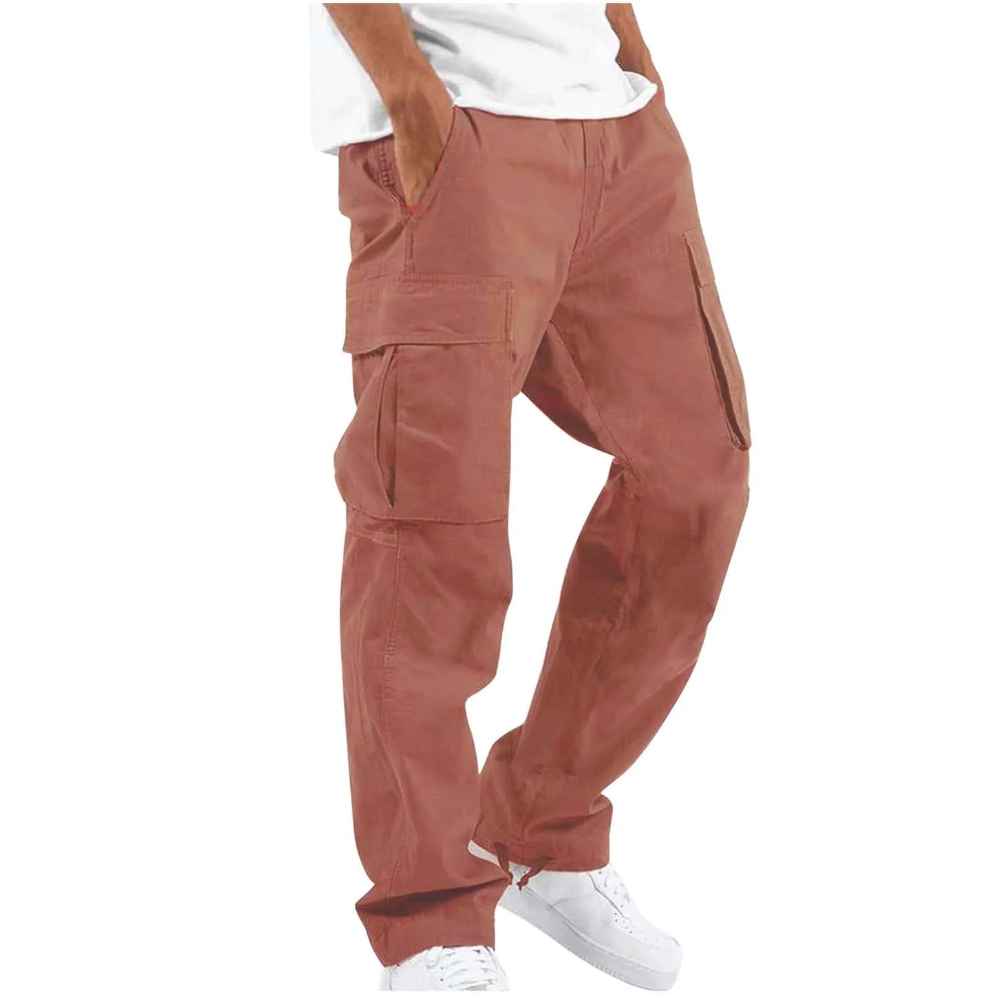 Spring and Summer New Men's Overalls Fashion Drawstring Multi-pocket Casual Pants