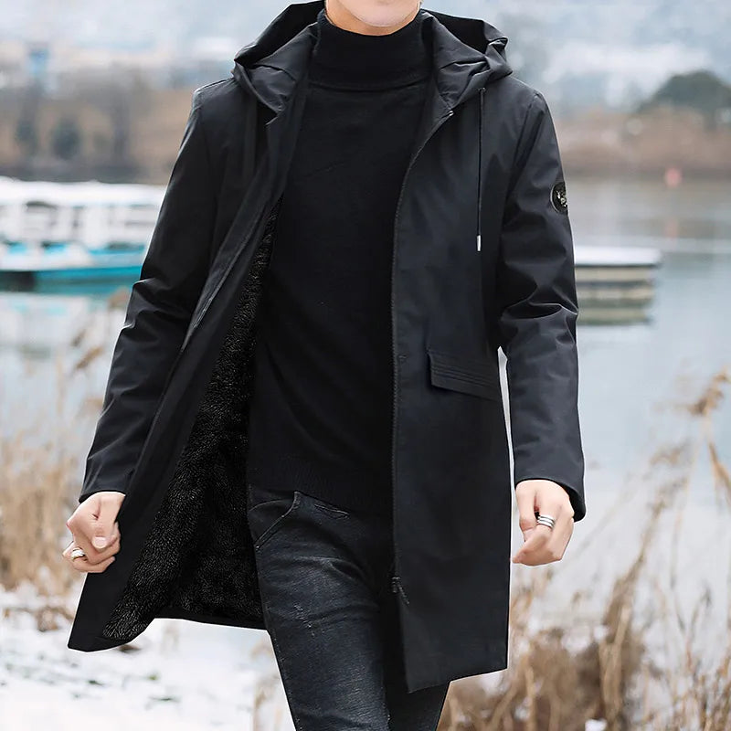 Men's Winter Warm Jacket Fleece Parka Coat