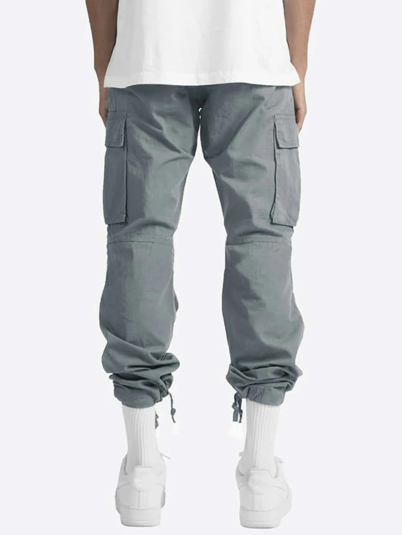 Spring and Summer New Men's Overalls Fashion Drawstring Multi-pocket Casual Pants
