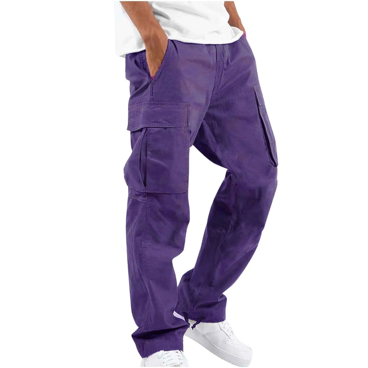Spring and Summer New Men's Overalls Fashion Drawstring Multi-pocket Casual Pants