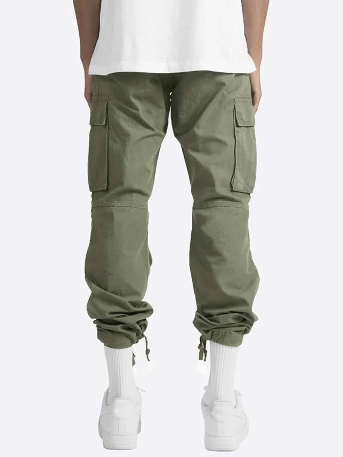 Spring and Summer New Men's Overalls Fashion Drawstring Multi-pocket Casual Pants