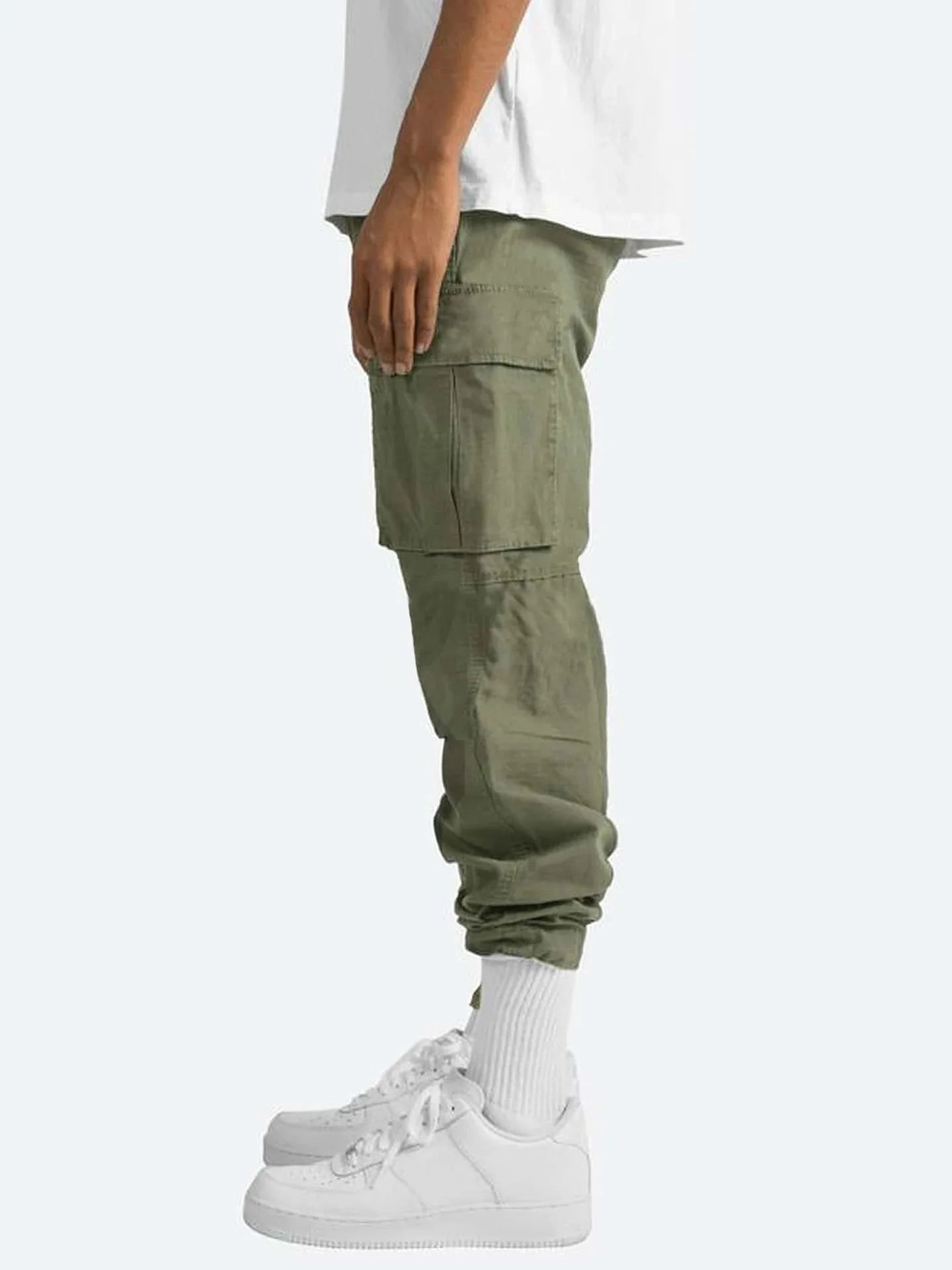 Spring and Summer New Men's Overalls Fashion Drawstring Multi-pocket Casual Pants