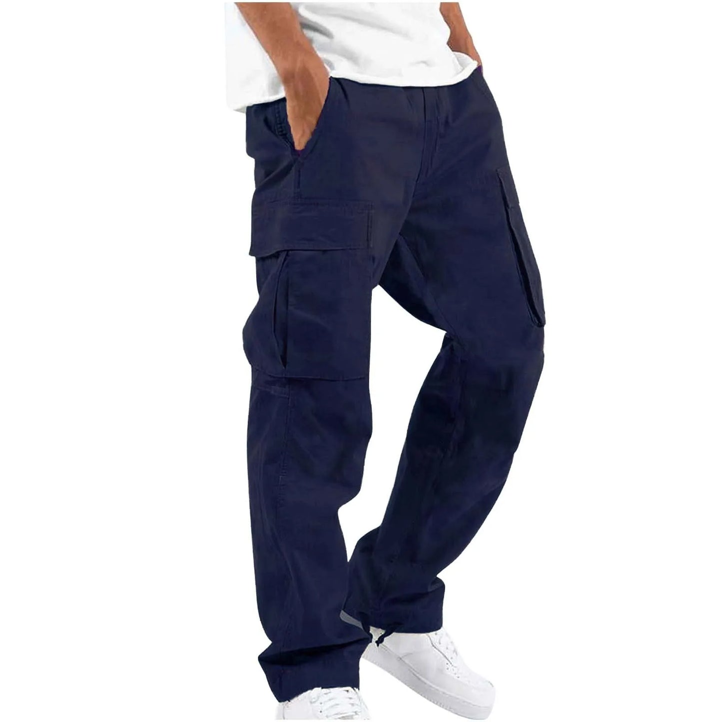 Spring and Summer New Men's Overalls Fashion Drawstring Multi-pocket Casual Pants
