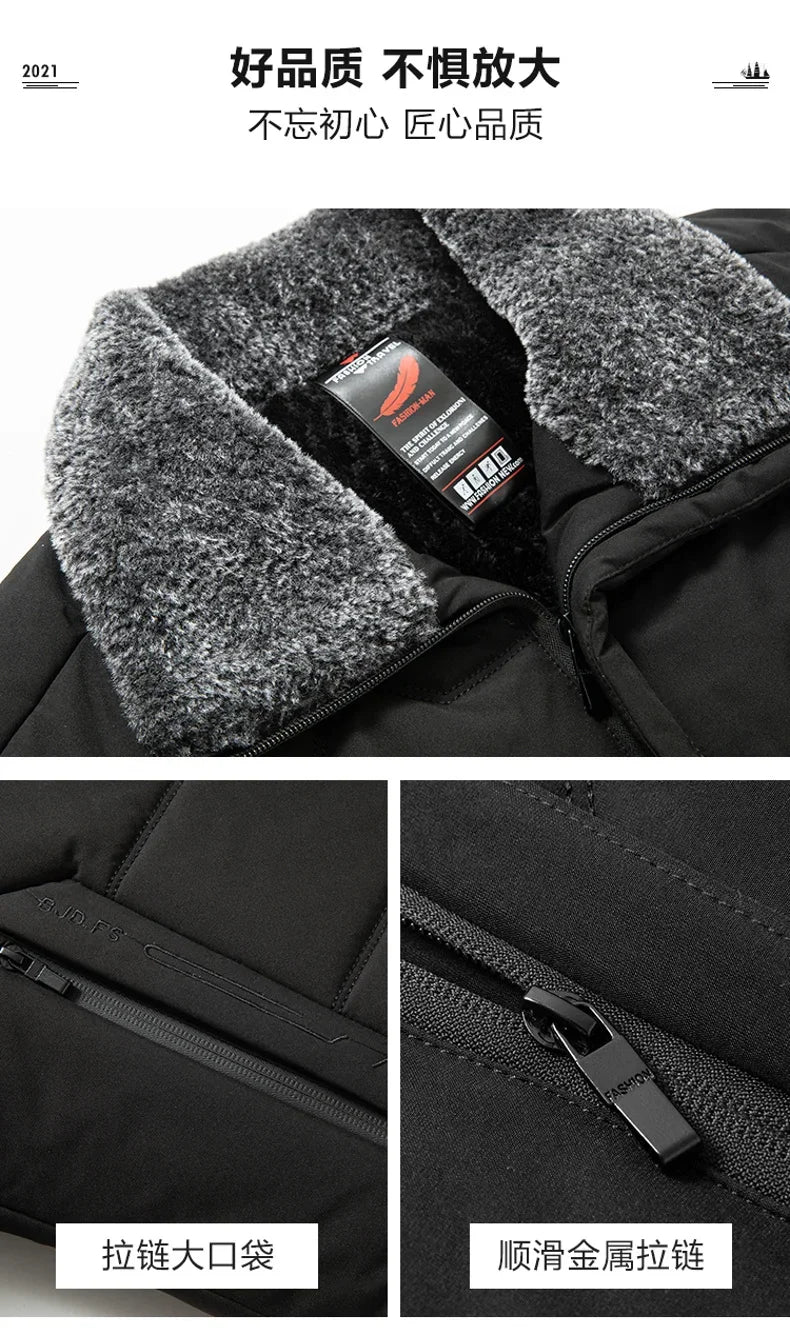Winter Warm Velvet Parkas Fur Linner Thicken Jacket Fleece Overcoat Cotton Loose Windbreaker