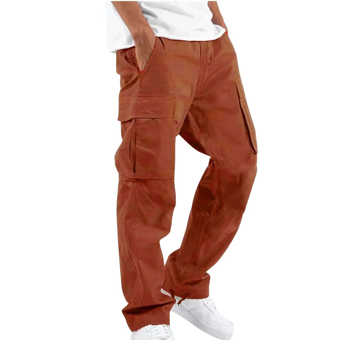 Spring and Summer New Men's Overalls Fashion Drawstring Multi-pocket Casual Pants