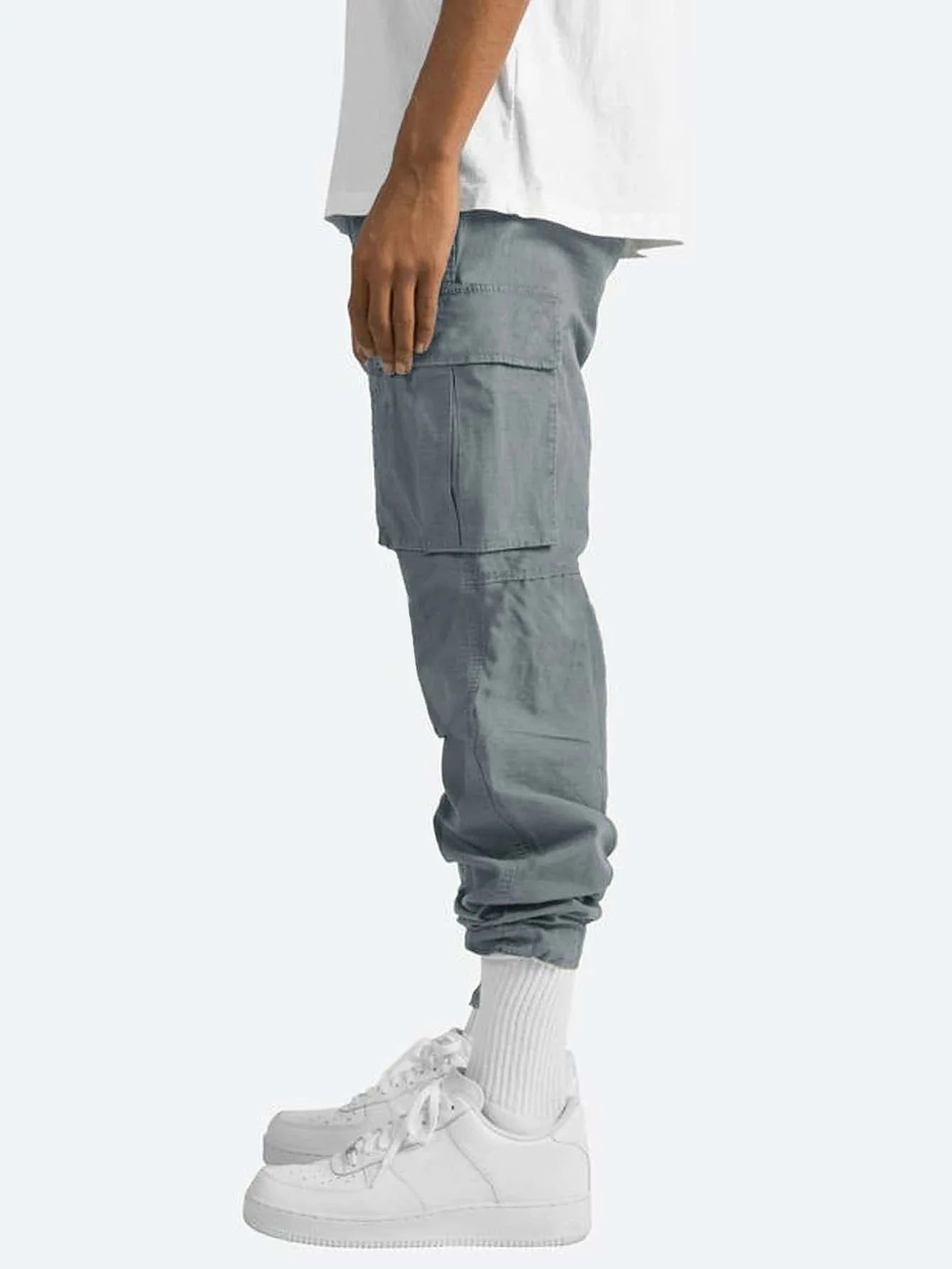 Spring and Summer New Men's Overalls Fashion Drawstring Multi-pocket Casual Pants