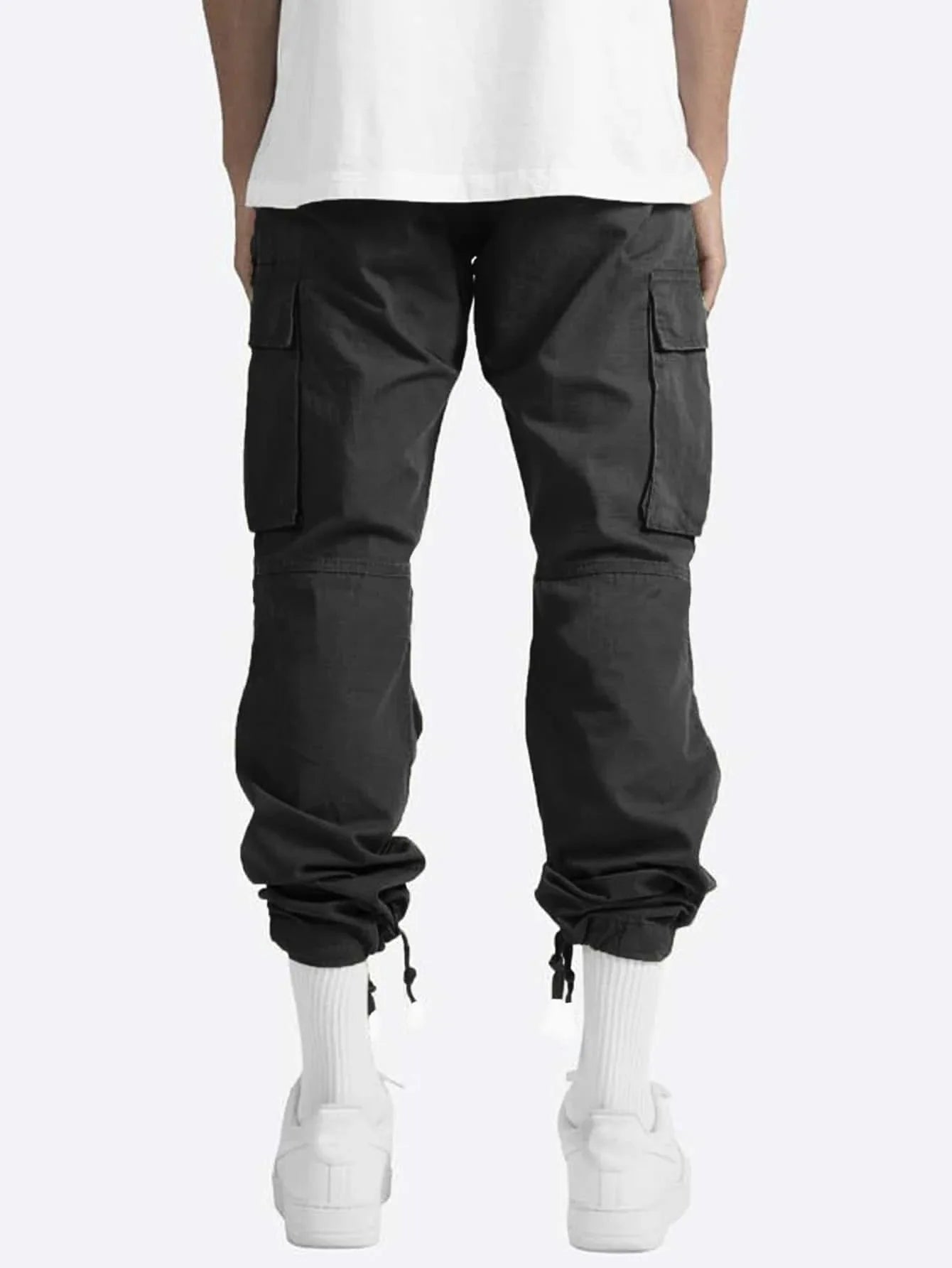 Spring and Summer New Men's Overalls Fashion Drawstring Multi-pocket Casual Pants